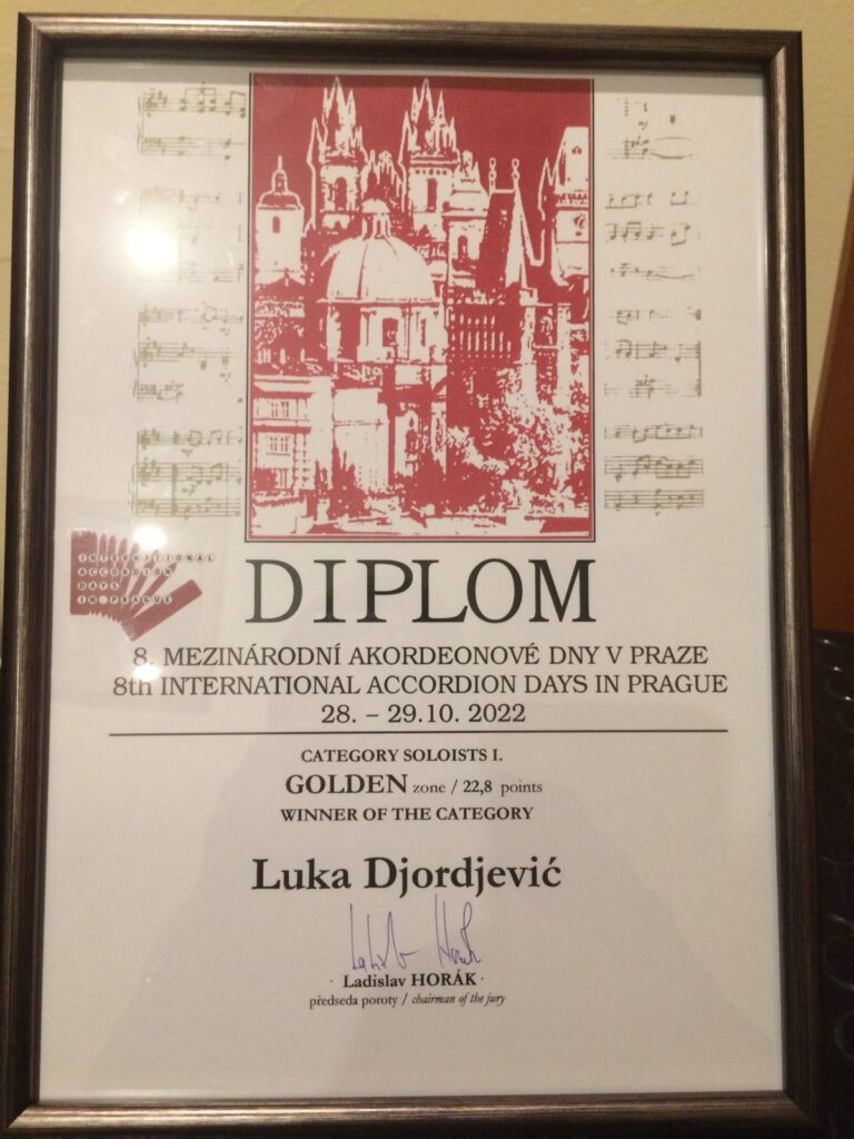 Luka Đorđević iz Trbunja kod Blaca, najbolji na medjunarodnom takmičenju International